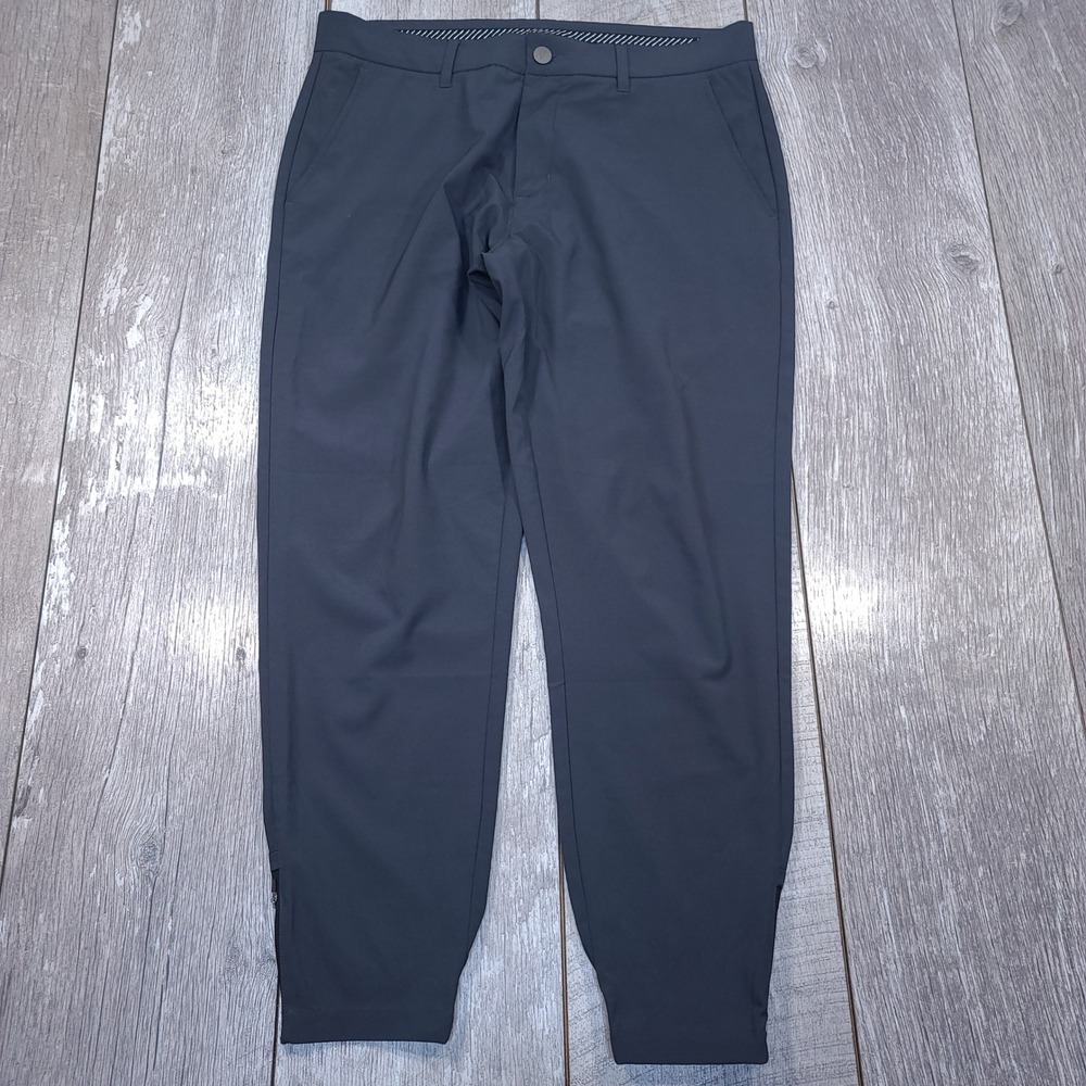 Primo Golf Jogger Pants Men 33 Short Dark Gray Charcoal Tapered Zip Ankle Cuff